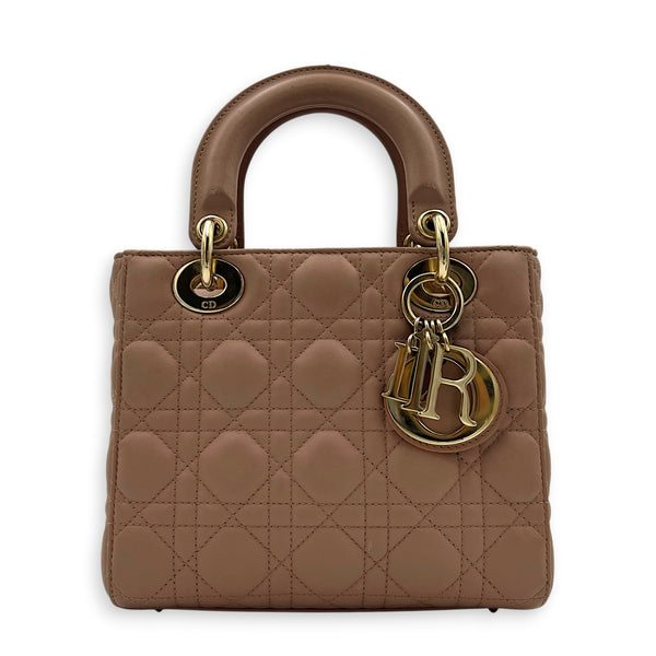 Lady Dior My ABCDior Top Handle Bag Small Pink in Lambskin, Gold hardware