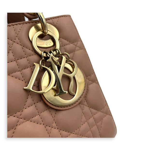 Lady Dior My ABCDior Top Handle Bag Small Pink in Lambskin, Gold hardware