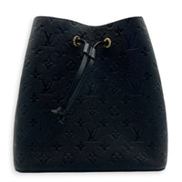 NeoNoe MM Black Bucket Bag in Monogram Empreinte Leather, Gold hardware