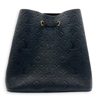 NeoNoe MM Black Bucket Bag in Monogram Empreinte Leather, Gold hardware