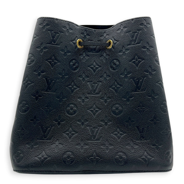 NeoNoe MM Black Bucket Bag in Monogram Empreinte Leather, Gold hardware