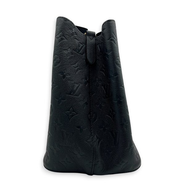 NeoNoe MM Black Bucket Bag in Monogram Empreinte Leather, Gold hardware