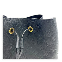 NeoNoe MM Black Bucket Bag in Monogram Empreinte Leather, Gold hardware