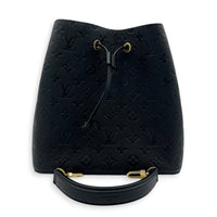 NeoNoe MM Black Bucket Bag in Monogram Empreinte Leather, Gold hardware