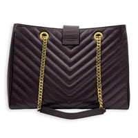 Cassandre Maroon Tote Bag in Calfskin, Gold hardware