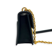 30 Montaigne East West Shoulder Bag Black in Calfskin, Gold hardware