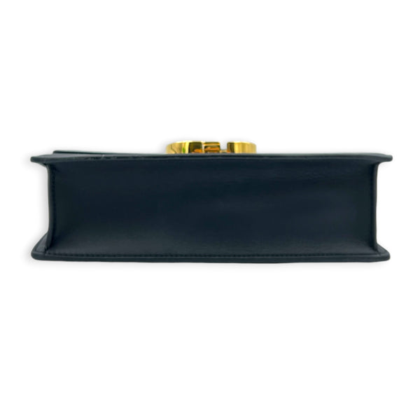 30 Montaigne East West Shoulder Bag Black in Calfskin, Gold hardware