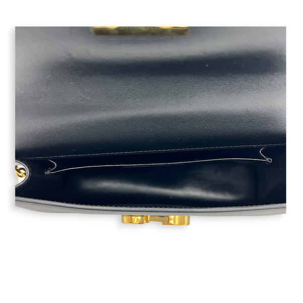 30 Montaigne East West Shoulder Bag Black in Calfskin, Gold hardware