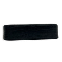 Le 5 A 7 Black Shoulder Bag in Crocodile Embossed Calfskin, Gold hardware