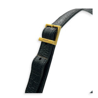 Le 5 A 7 Black Shoulder Bag in Crocodile Embossed Calfskin, Gold hardware