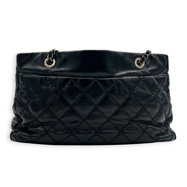 Quilted CC Black (retouched) Shoulder Bag in Calfskin, Ruthenium hardware