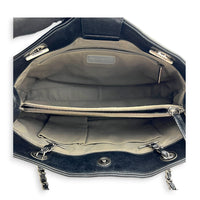 Quilted CC Black (retouched) Shoulder Bag in Calfskin, Ruthenium hardware