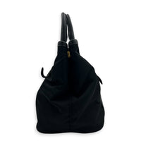 Tessuto  Top Handle Bag Black in Nylon, Gold hardware