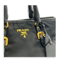 Tessuto  Top Handle Bag Black in Nylon, Gold hardware