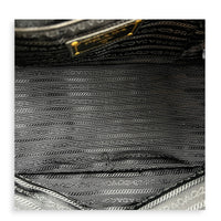 Tessuto  Top Handle Bag Black in Nylon, Gold hardware