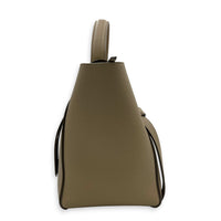 Belt Micro Light Taupe Top Handle Bag in Calfskin, Gold hardware