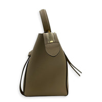 Belt Micro Light Taupe Top Handle Bag in Calfskin, Gold hardware
