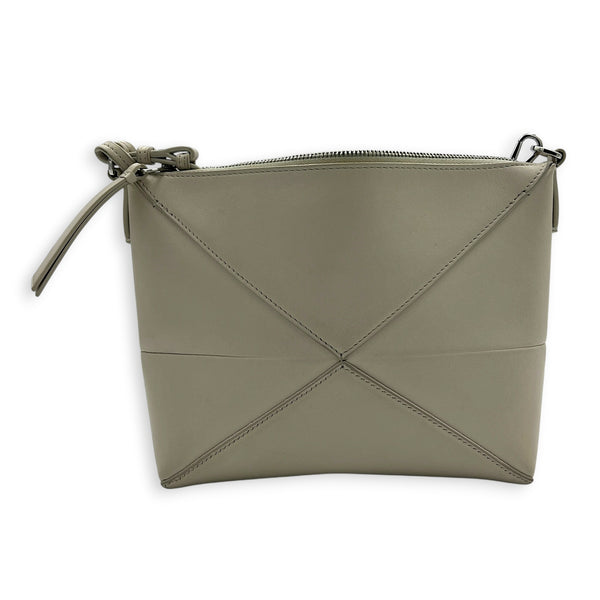 Puzzle Fold Pouch Sea Salt Shoulder Bag in Calfskin, Palladium hardware