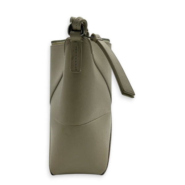Puzzle Fold Pouch Sea Salt Shoulder Bag in Calfskin, Palladium hardware