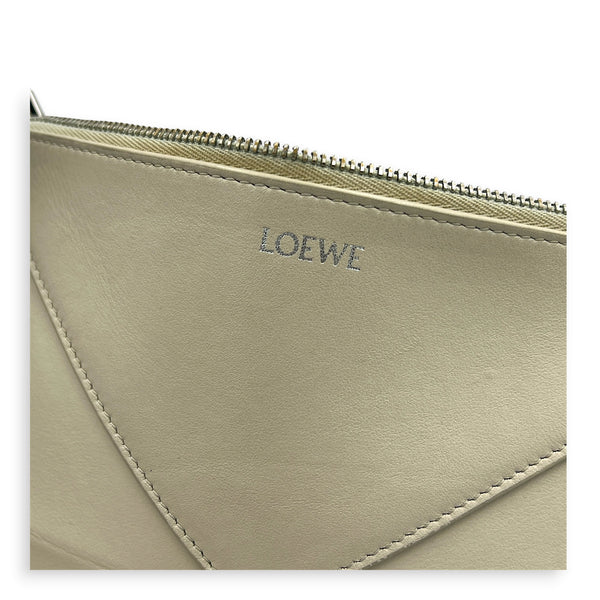 Puzzle Fold Pouch Sea Salt Shoulder Bag in Calfskin, Palladium hardware
