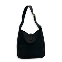 Le 5 A 7 Small Black Shoulder Bag in Cowhide Leather, Gold hardware