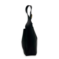 Le 5 A 7 Small Black Shoulder Bag in Cowhide Leather, Gold hardware