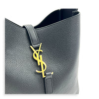 Le 5 A 7 Small Black Shoulder Bag in Cowhide Leather, Gold hardware