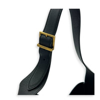 Le 5 A 7 Small Black Shoulder Bag in Cowhide Leather, Gold hardware