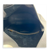 Le 5 A 7 Small Black Shoulder Bag in Cowhide Leather, Gold hardware