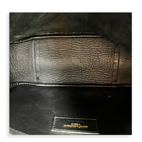 Le 5 A 7 Small Black Shoulder Bag in Cowhide Leather, Gold hardware