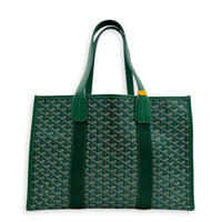 Villette Green Tote Bag in Coated Canvas
