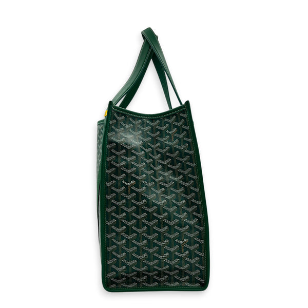 Villette Green Tote Bag in Coated Canvas