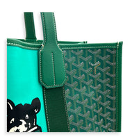 Villette Green Tote Bag in Coated Canvas
