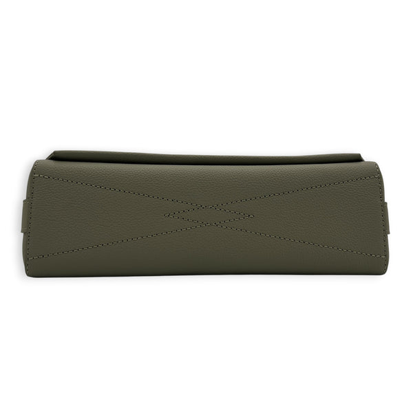 Takeoff Messenger Grey Crossbody Bag in Calfskin, Palladium hardware