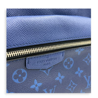 Outdoor Blue Crossbody Bag in Coated Canvas, Silver hardware