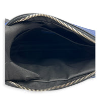 Outdoor Blue Crossbody Bag in Coated Canvas, Silver hardware