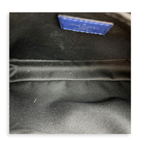 Outdoor Blue Crossbody Bag in Coated Canvas, Silver hardware