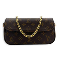 Ivy Shoulder Bag Brown in Monogram Coated Canvas, Gold hardware