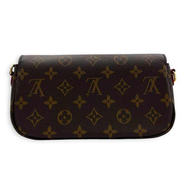 Ivy Shoulder Bag Brown in Monogram Coated Canvas, Gold hardware