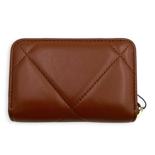 C19 Wallet Brown in Lambskin, Gold hardware