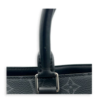 Grand Sac Tote Top Handle Bag Black in Monogram Coated Canvas, Silver hardware
