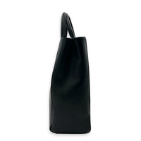 Grand Sac Tote Top Handle Bag Black in Monogram Coated Canvas, Silver hardware