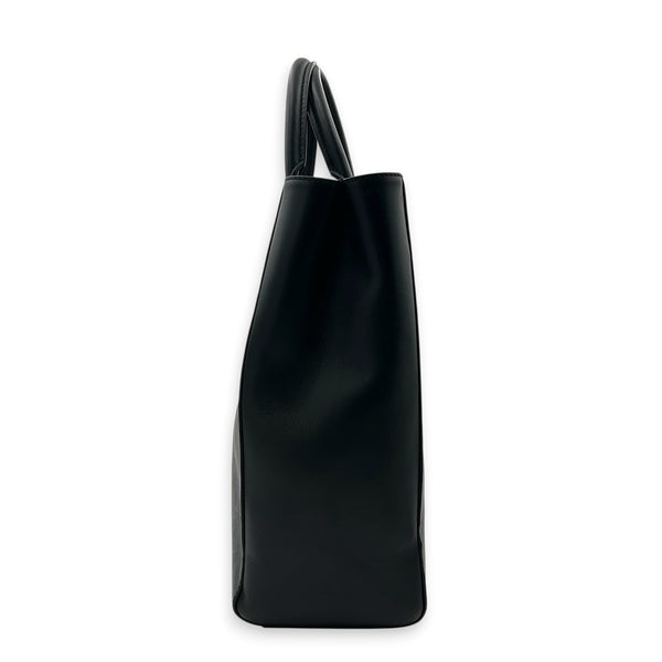 Grand Sac Tote Top Handle Bag Black in Monogram Coated Canvas, Silver hardware