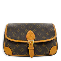 Diane Brown Shoulder Bag in Monogram Coated Canvas, Gold hardware