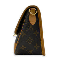 Diane Brown Shoulder Bag in Monogram Coated Canvas, Gold hardware