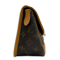 Diane Brown Shoulder Bag in Monogram Coated Canvas, Gold hardware
