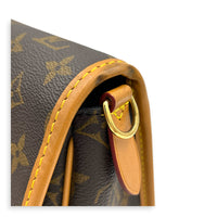 Diane Brown Shoulder Bag in Monogram Coated Canvas, Gold hardware