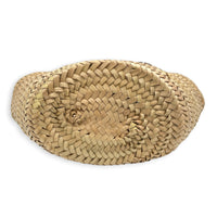 Palmito Brown Top Handle Bag in Raffia, Gold hardware