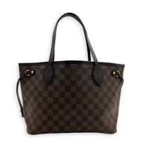 Neverfull Tote Bag PM Damier Ebene in Coated Canvas, Gold hardware