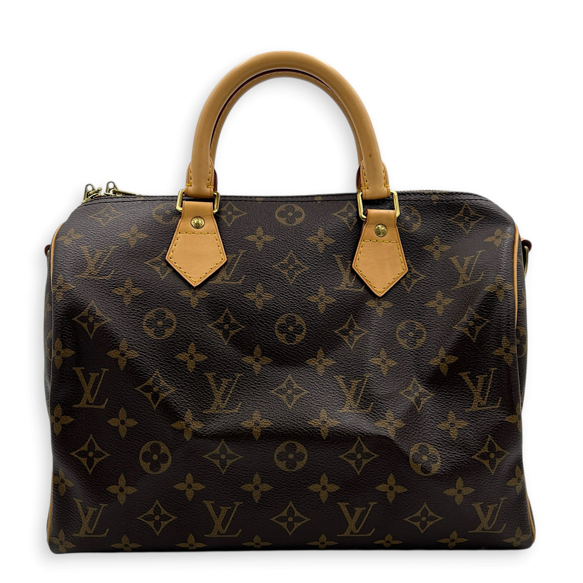 Speedy Bandouliere Top Handle Bag 30 Brown in Monogram Coated Canvas, Gold hardware